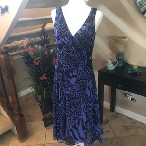 Bella Blue purple black embellished dress. Size 8